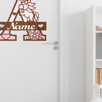 Intra απο ξύλο plywood 3mm-4mm πάχος – Μονόγραμμα Unicorn Επιστολή σε ένα αρχείο αποκοπής Δίασταση 20x20 cm INTRAFABR-70818520 - Image 3