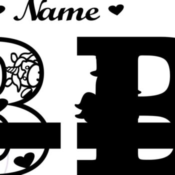 Intra απο ξύλο plywood 3mm-4mm πάχος – Unicorn Monogram Letter B Δίασταση  20x20 cm INTRAFABR-70818560 - Image 2