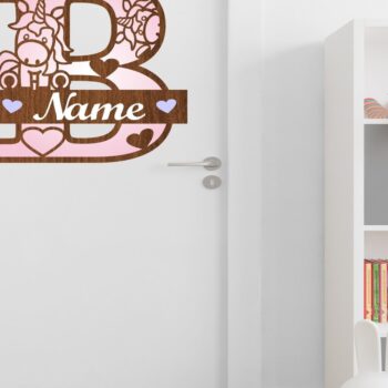 Intra απο ξύλο plywood 3mm-4mm πάχος – Unicorn Monogram Letter B Δίασταση  20x20 cm INTRAFABR-70818560 - Image 3