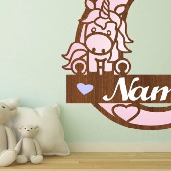 Intra απο ξύλο plywood 3mm-4mm πάχος – Unicorn Monogram Letter C Δίασταση  20x20 cm INTRAFABR-70818576 - Image 1