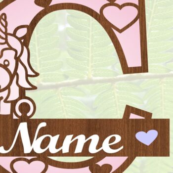 Intra απο ξύλο plywood 3mm-4mm πάχος – Unicorn Monogram Letter C Δίασταση  20x20 cm INTRAFABR-70818576 - Image 4