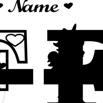 Intra απο ξύλο plywood 3mm-4mm πάχος – Unicorn Monogram Letter F Δίασταση  20x20 cm INTRAFABR-70818610 - Image 2