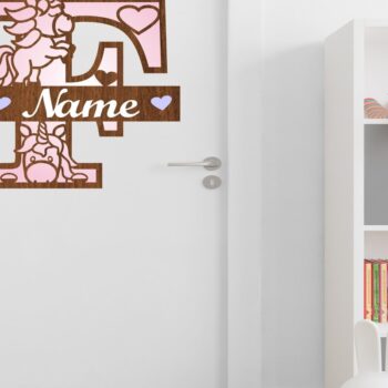 Intra απο ξύλο plywood 3mm-4mm πάχος – Unicorn Monogram Letter F Δίασταση  20x20 cm INTRAFABR-70818610 - Image 3