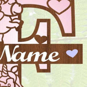 Intra απο ξύλο plywood 3mm-4mm πάχος – Unicorn Monogram Letter F Δίασταση  20x20 cm INTRAFABR-70818610 - Image 4