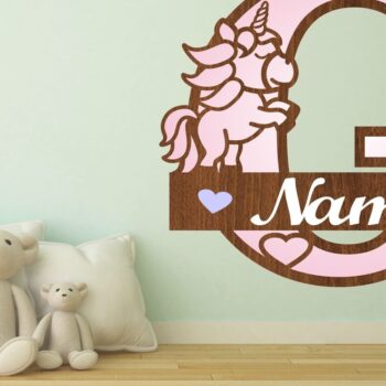 Intra απο ξύλο plywood 3mm-4mm πάχος – Unicorn Monogram Letter G Δίασταση  20x20 cm INTRAFABR-70818621 - Image 1