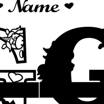 Intra απο ξύλο plywood 3mm-4mm πάχος – Unicorn Monogram Letter G Δίασταση  20x20 cm INTRAFABR-70818621 - Image 2