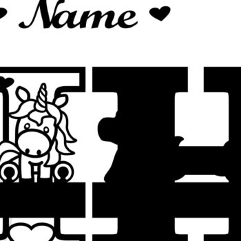 Intra απο ξύλο plywood 3mm-4mm πάχος – Unicorn Monogram Letter H Δίασταση  20x20 cm INTRAFABR-70818633 - Image 2