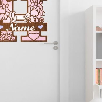 Intra απο ξύλο plywood 3mm-4mm πάχος – Unicorn Monogram Letter H Δίασταση  20x20 cm INTRAFABR-70818633 - Image 3