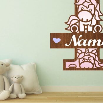 Intra απο ξύλο plywood 3mm-4mm πάχος – Unicorn Monogram Letter I Δίασταση  20x20 cm INTRAFABR-70818645 - Image 1