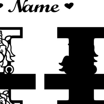 Intra απο ξύλο plywood 3mm-4mm πάχος – Unicorn Monogram Letter I Δίασταση  20x20 cm INTRAFABR-70818645 - Image 2