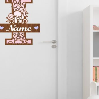 Intra απο ξύλο plywood 3mm-4mm πάχος – Unicorn Monogram Letter I Δίασταση  20x20 cm INTRAFABR-70818645 - Image 3