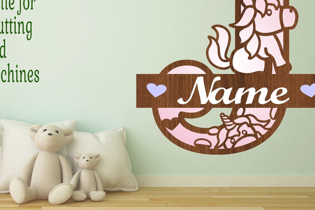 Intra απο ξύλο plywood 3mm-4mm πάχος – Unicorn Monogram Letter J Δίασταση  20x20 cm INTRAFABR-70818660