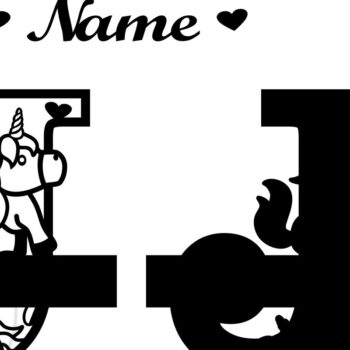 Intra απο ξύλο plywood 3mm-4mm πάχος – Unicorn Monogram Letter J Δίασταση  20x20 cm INTRAFABR-70818660 - Image 2