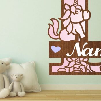 Intra απο ξύλο plywood 3mm-4mm πάχος – Unicorn Monogram Letter L Δίασταση  20x20 cm INTRAFABR-70818689 - Image 1