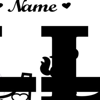 Intra απο ξύλο plywood 3mm-4mm πάχος – Unicorn Monogram Letter L Δίασταση  20x20 cm INTRAFABR-70818689 - Image 2