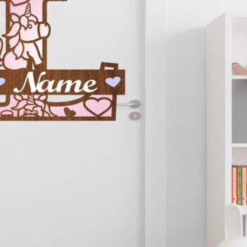 Intra απο ξύλο plywood 3mm-4mm πάχος – Unicorn Monogram Letter L Δίασταση  20x20 cm INTRAFABR-70818689 - Image 3