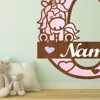 Intra απο ξύλο plywood 3mm-4mm πάχος – Unicorn Monogram Letter O Δίασταση  20x20 cm INTRAFABR-70818761 - Image 1