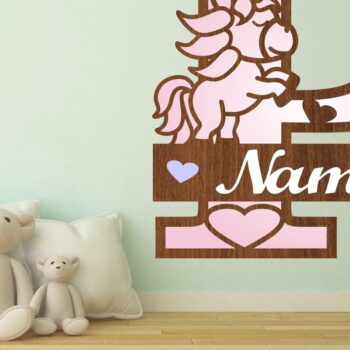 Intra απο ξύλο plywood 3mm-4mm πάχος – Unicorn Monogram Letter P Δίασταση  20x20 cm INTRAFABR-70818782 - Image 1