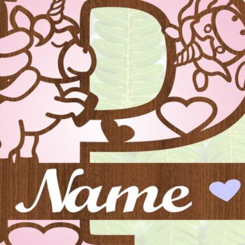 Intra απο ξύλο plywood 3mm-4mm πάχος – Unicorn Monogram Letter P Δίασταση  20x20 cm INTRAFABR-70818782 - Image 4