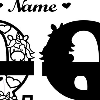 Intra απο ξύλο plywood 3mm-4mm πάχος – Unicorn Monogram Letter Q Δίασταση  20x20 cm INTRAFABR-70818812 - Image 2