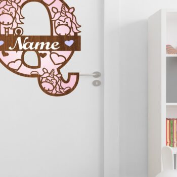 Intra απο ξύλο plywood 3mm-4mm πάχος – Unicorn Monogram Letter Q Δίασταση  20x20 cm INTRAFABR-70818812 - Image 3