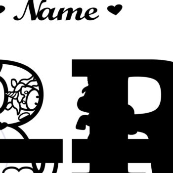 Intra απο ξύλο plywood 3mm-4mm πάχος – Μονόκερος Μονόγραμμα Letter R Δίασταση  20x20 cm INTRAFABR-70818833 - Image 2