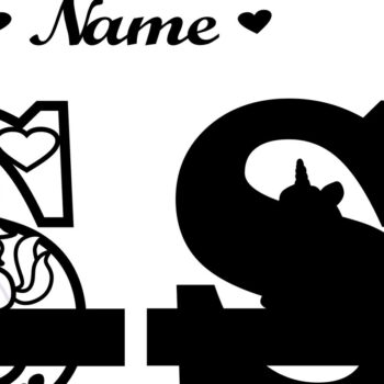 Intra απο ξύλο plywood 3mm-4mm πάχος – Unicorn Monogram Letter S Δίασταση 20x20 cm INTRAFABR-70818849 - Image 2