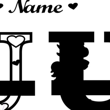 Intra απο ξύλο plywood 3mm-4mm πάχος – Αρχείο αποκοπής Unicorn Monogram Letter U Δίασταση  20x20 cm INTRAFABR-70818879 - Image 2