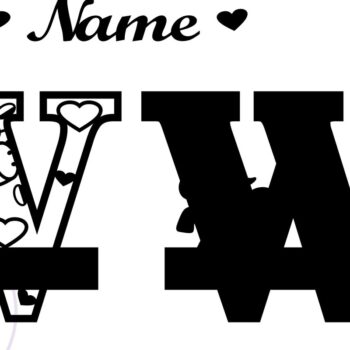 Intra απο ξύλο plywood 3mm-4mm πάχος – Unicorn Monogram Letter W Δίασταση  20x20 cm INTRAFABR-70818914 - Image 2