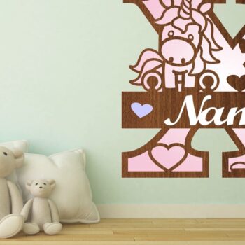 Intra απο ξύλο plywood 3mm-4mm πάχος – Unicorn Monogram Letter X Δίασταση  20x20 cm INTRAFABR-70818929 - Image 1