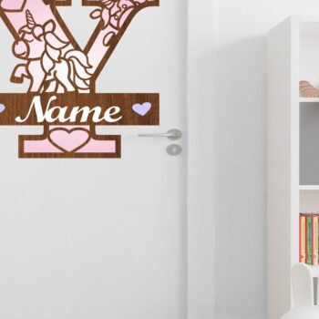 Intra απο ξύλο plywood 3mm-4mm πάχος – Unicorn Monogram Letter Y Δίασταση  20x20 cm INTRAFABR-70818945 - Image 3