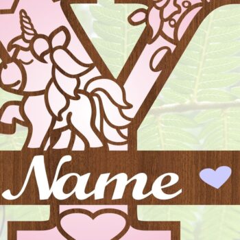 Intra απο ξύλο plywood 3mm-4mm πάχος – Unicorn Monogram Letter Y Δίασταση  20x20 cm INTRAFABR-70818945 - Image 4