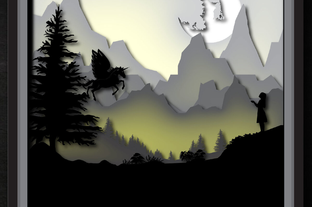 Intra απο ξύλο plywood 3mm-4mm πάχος – Unicorn Multilayer Shadow Box Δίασταση  20x20 cm INTRAFABR-24677034