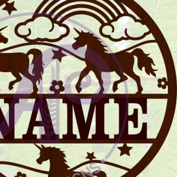 Intra απο ξύλο plywood 3mm-4mm πάχος – Μονόκερος Σήμα ονόματος Αποκοπή αρχείου Δίασταση  20x20 cm INTRAFABR-67410067 - Image 1