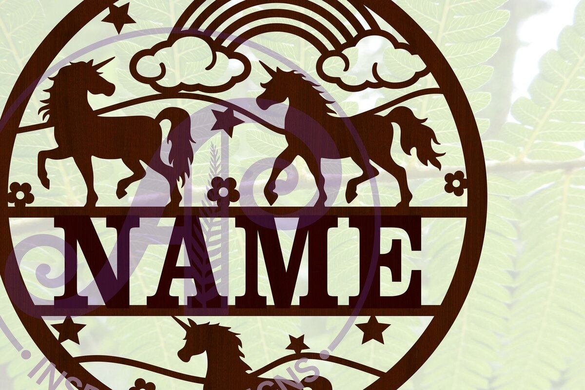 Intra απο ξύλο plywood 3mm-4mm πάχος – Μονόκερος Σήμα ονόματος Αποκοπή αρχείου Δίασταση  20x20 cm INTRAFABR-67410067