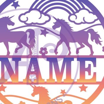 Intra απο ξύλο plywood 3mm-4mm πάχος – Μονόκερος Σήμα ονόματος Αποκοπή αρχείου Δίασταση  20x20 cm INTRAFABR-67410067 - Image 2