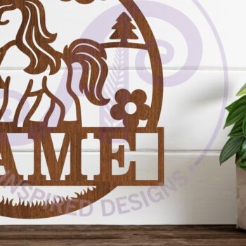 Intra απο ξύλο plywood 3mm-4mm πάχος – Πρότυπο κοπής λέιζερ Name Unicorn Δίασταση  20x20 cm INTRAFABR-98627182 - Image 1