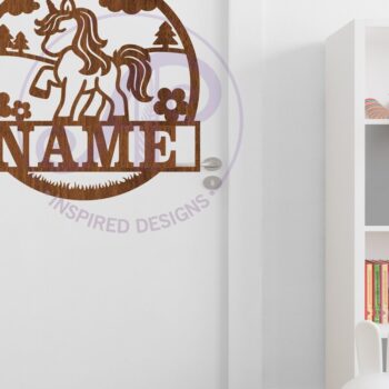 Intra απο ξύλο plywood 3mm-4mm πάχος – Πρότυπο κοπής λέιζερ Name Unicorn Δίασταση  20x20 cm INTRAFABR-98627182 - Image 3