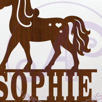 Intra απο ξύλο plywood 3mm-4mm πάχος – Πρότυπο κοπής λέιζερ Name Unicorn Δίασταση  20x20 cm INTRAFABR-118051715 - Image 1