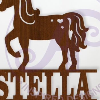 Intra απο ξύλο plywood 3mm-4mm πάχος – Πρότυπο κοπής λέιζερ Name Unicorn Δίασταση  20x20 cm INTRAFABR-119028668 - Image 1