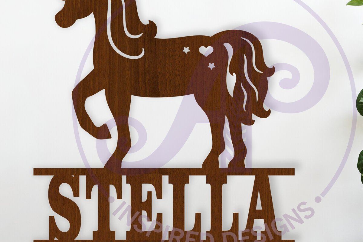 Intra απο ξύλο plywood 3mm-4mm πάχος – Πρότυπο κοπής λέιζερ Name Unicorn Δίασταση  20x20 cm INTRAFABR-119028668