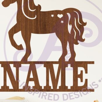 Intra απο ξύλο plywood 3mm-4mm πάχος – Πρότυπο κοπής λέιζερ Name Unicorn Δίασταση  20x20 cm INTRAFABR-119028668 - Image 2