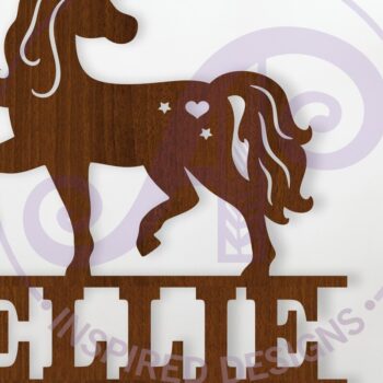 Intra απο ξύλο plywood 3mm-4mm πάχος – Πρότυπο κοπής λέιζερ Name Unicorn Δίασταση  20x20 cm INTRAFABR-119048379 - Image 1