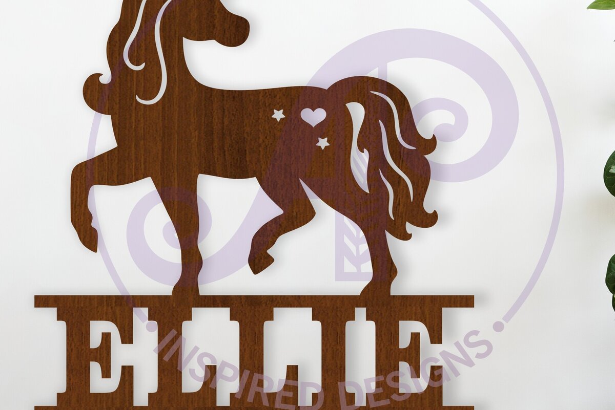 Intra απο ξύλο plywood 3mm-4mm πάχος – Πρότυπο κοπής λέιζερ Name Unicorn Δίασταση  20x20 cm INTRAFABR-119048379