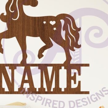 Intra απο ξύλο plywood 3mm-4mm πάχος – Πρότυπο κοπής λέιζερ Name Unicorn Δίασταση  20x20 cm INTRAFABR-119048379 - Image 2