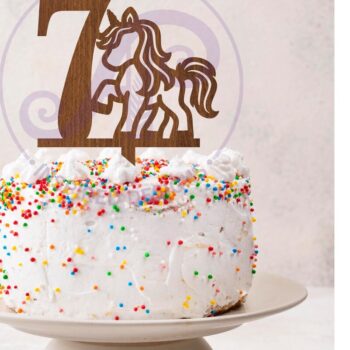Intra απο ξύλο plywood 3mm-4mm πάχος – Unicorn Number Cake Toppers, 10 σχέδια Δίασταση  20x20 cm INTRAFABR-105779283 - Image 3