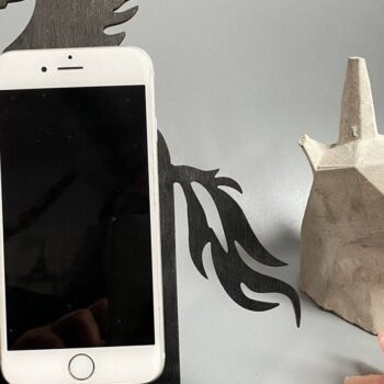 Intra απο ξύλο plywood 3mm-4mm πάχος – Βάση τηλεφώνου Unicorn με Glowforge Δίασταση  20x20 cm INTRAFABR-31796983 - Image 2