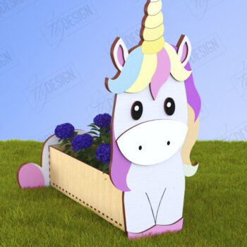 Intra απο ξύλο plywood 3mm-4mm πάχος – Unicorn Planter | Διακόσμηση για εξωτερικούς χώρους Δίασταση  20x20 cm INTRAFABR-120638181 - Image 1