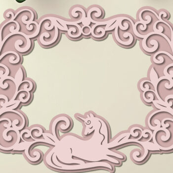 Intra απο ξύλο plywood 3mm-4mm πάχος – Unicorn Rectangle Layered Frame Δίασταση 45x45 cm INTRAFABR-119634932 - Image 2