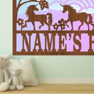 Intra απο ξύλο plywood 3mm-4mm πάχος – Πινακίδα ονόματος σκηνής Unicorn 3 Layers Δίασταση  20x20 cm INTRAFABR-71272699